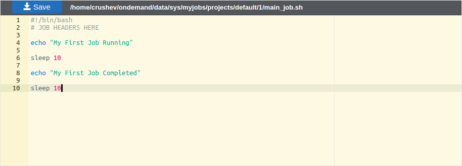 Modify the job script content